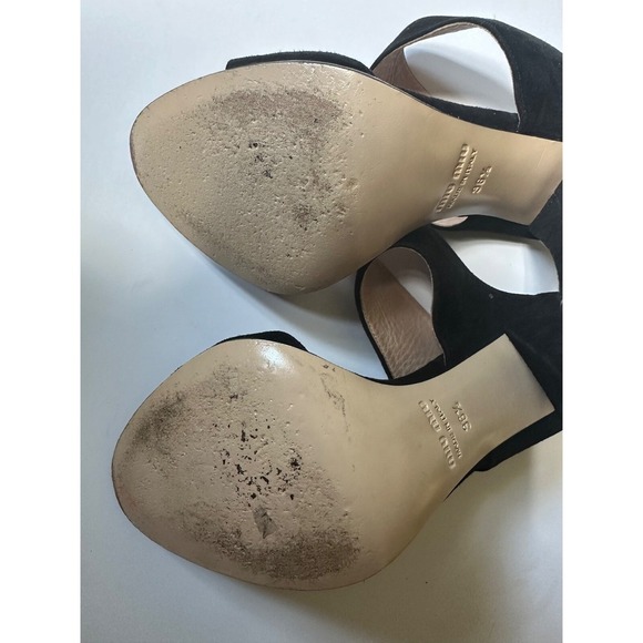 Miu Miu Black Suede Banded Sandals Size 36.5 Excellent Condition - Picture 6 of 6